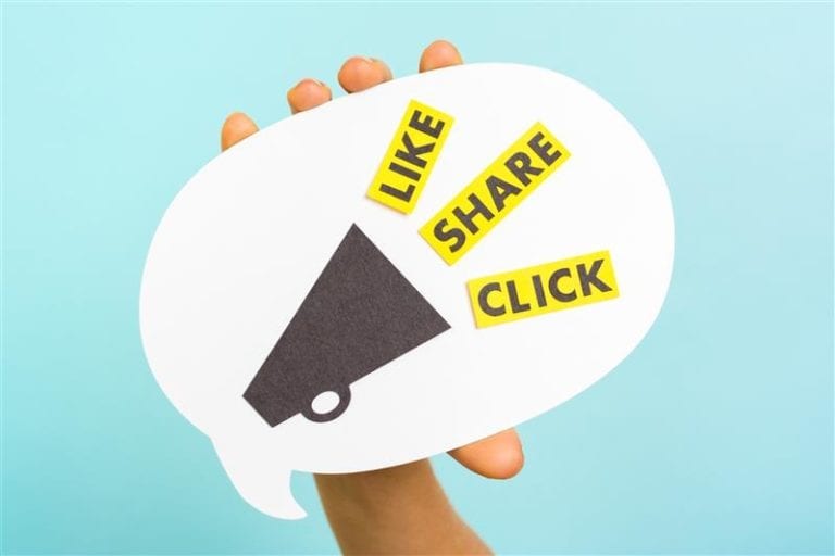content marketing metrics: like, share, click