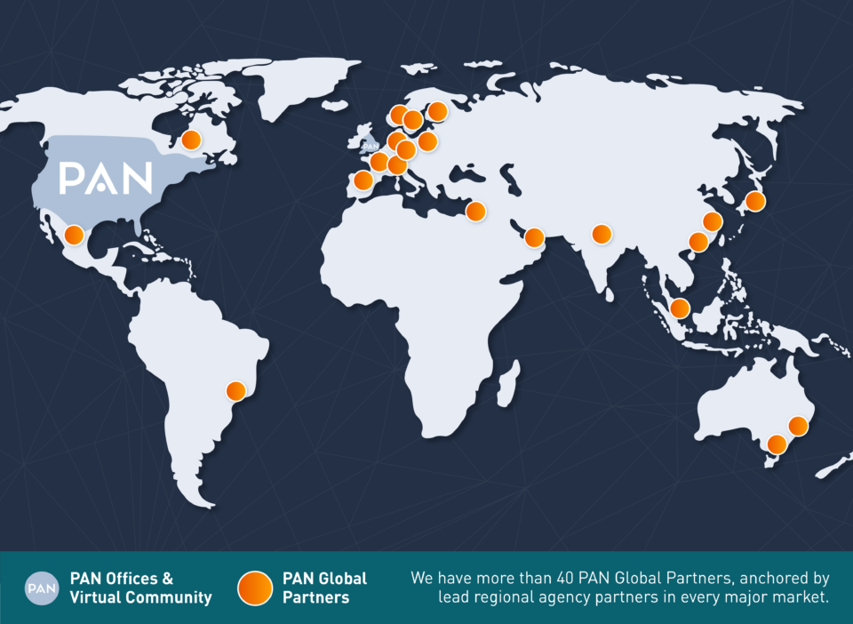 PAN Communications has more than 40 PAN Global Partners, anchored by lead regional agency partners in every major market.