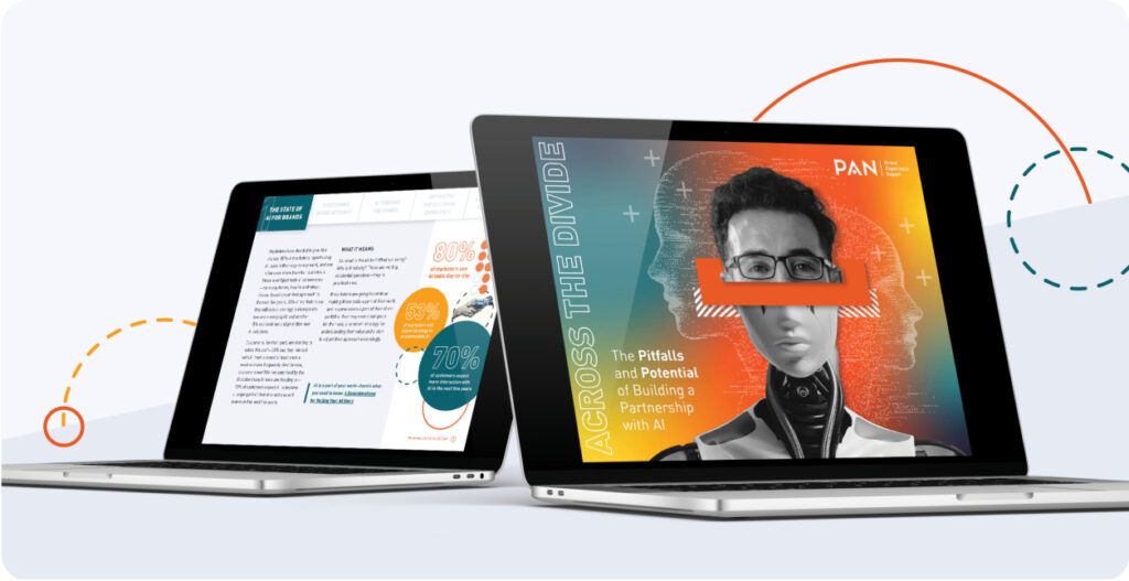 An image of PAN's Brand Experience Report on the Potentials and pitfalls of AI for marketers